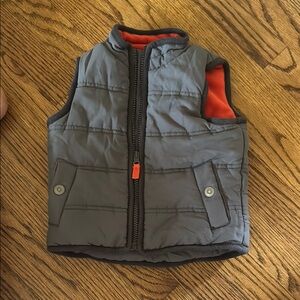 Carter's Gray and Orange Quilted Puffer Vest